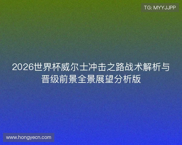 2026世界杯威尔士冲击之路战术解析与晋级前景全景展望分析版